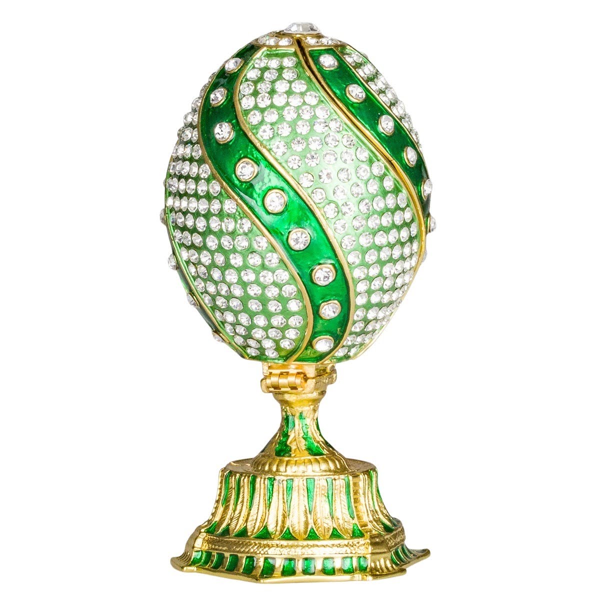 Glamorous style Twisted Easter Egg with Basket of Flowers 12 cm green - Image 3
